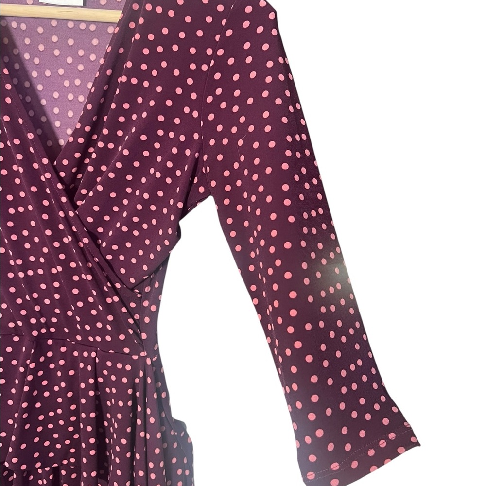 Leota Pink Dot Ruffle Sheath dress - Picture 7 of 11